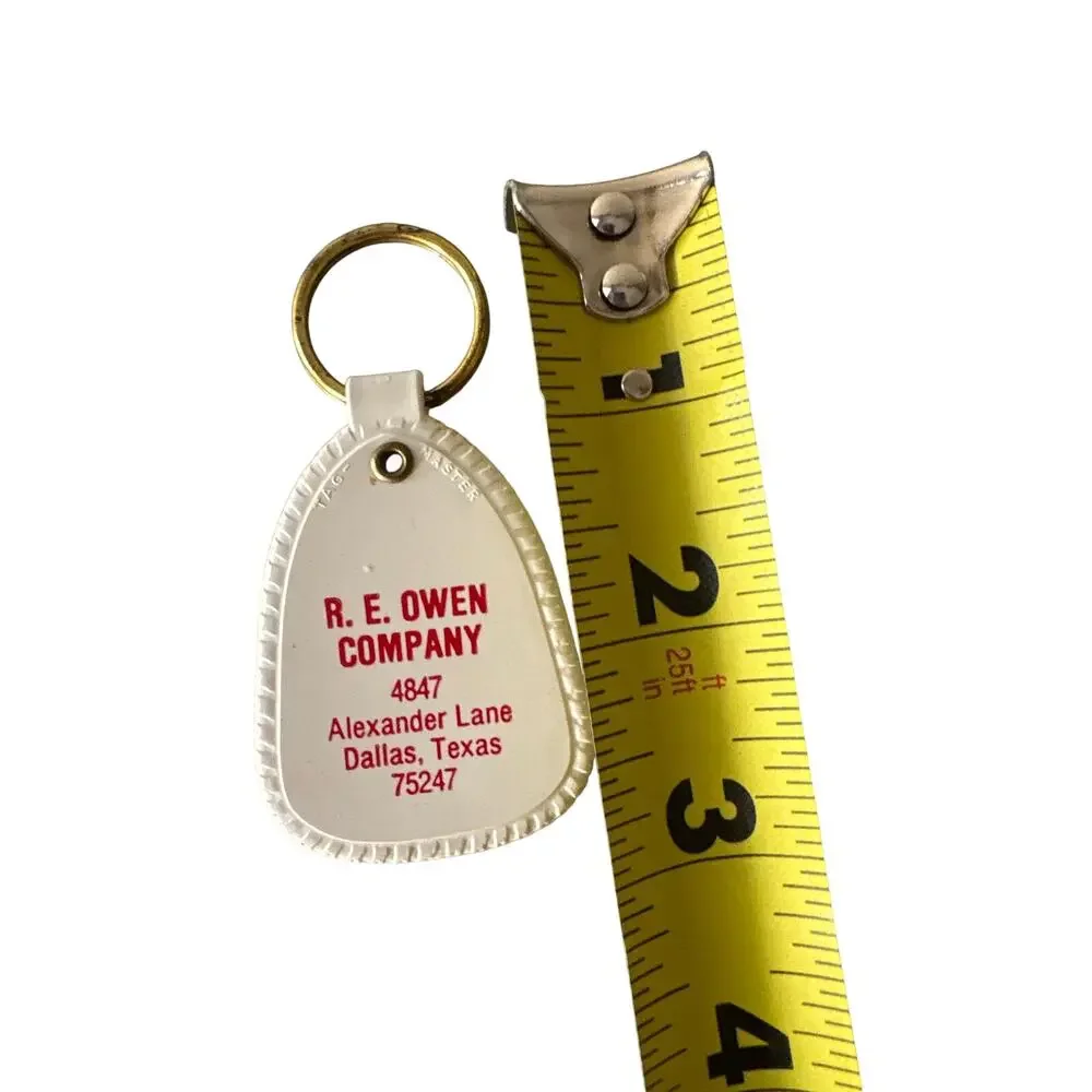 Vintage Petroleum Products Advertising Plastic Keychain R.E. Owen Company Dallas